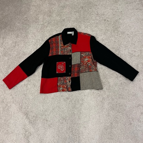 Napa Valley Vintage Patchwork Button Up Sweater - Picture 1 of 5